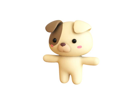Perro Gordito Animado para Juegos Modelo 3D