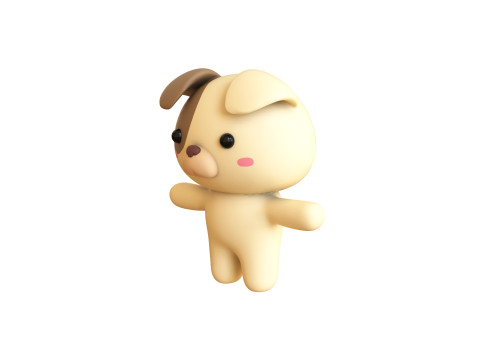 Chubby Dog Animated for Games 3D Model