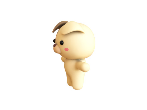 Chubby Dog Animated for Games 3D Model