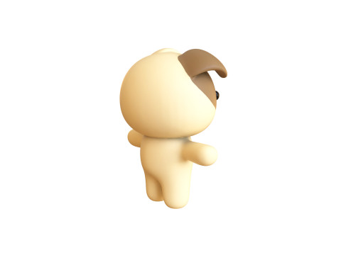 Chubby Dog Animated for Games 3D Model