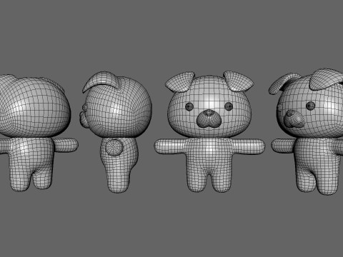 Chubby Dog Animated for Games 3D Model