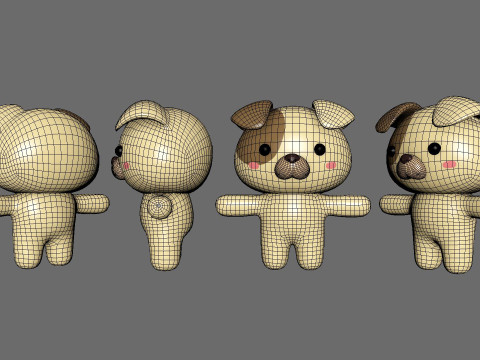 Chubby Dog Animated for Games 3D Model