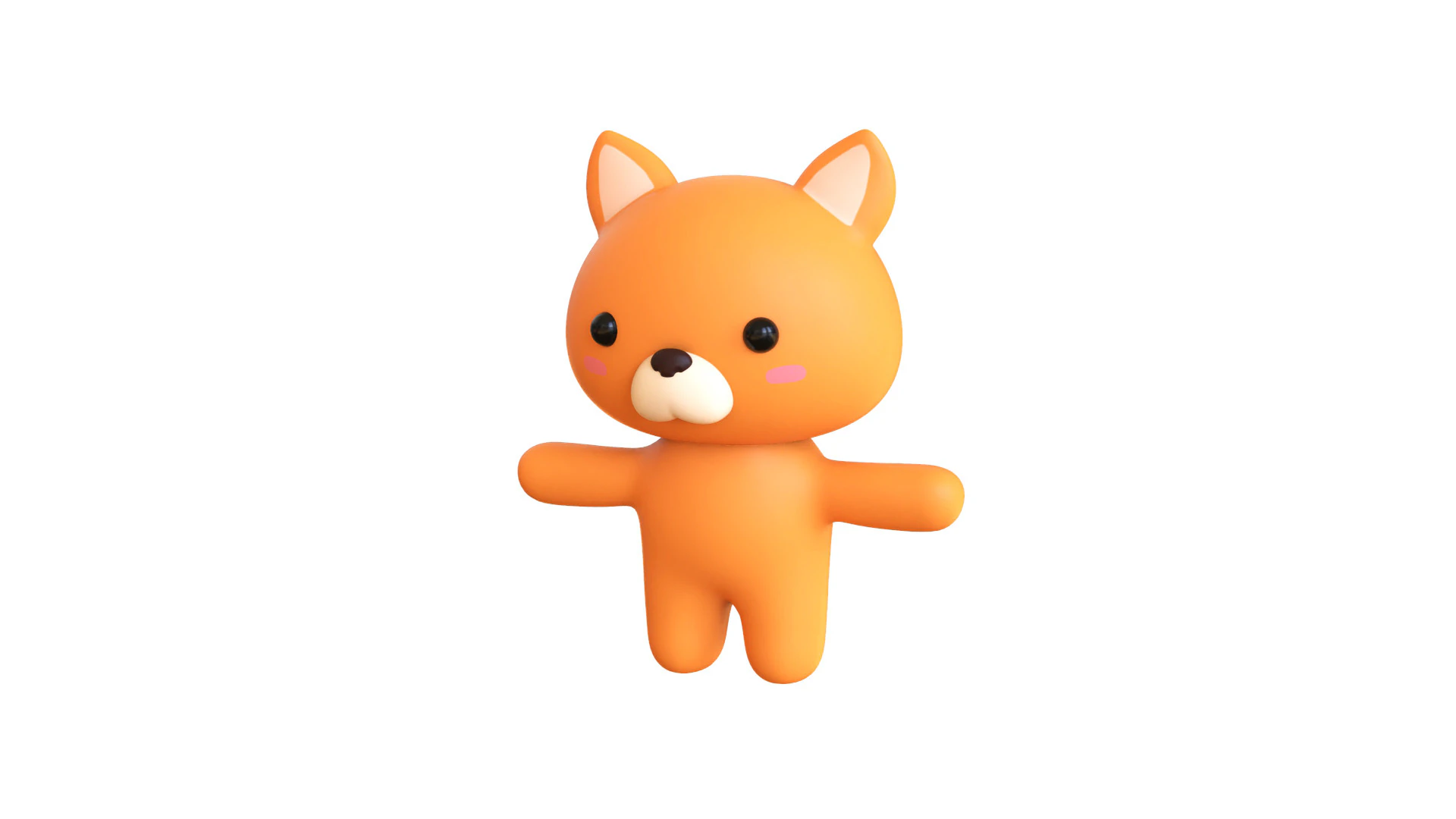 Chubby Fox Animated for Games 3D Model .c4d .max .obj .3ds .fbx .stl .blend