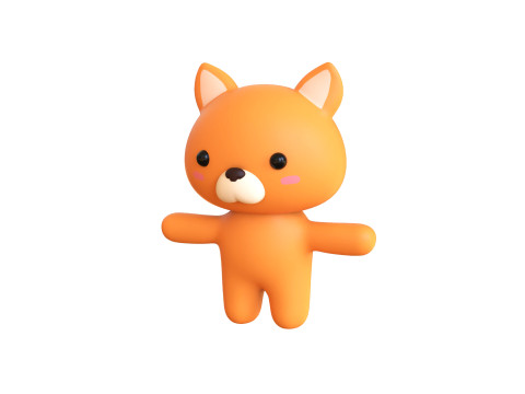 Chubby Fox Animated for Games 3D-Modell