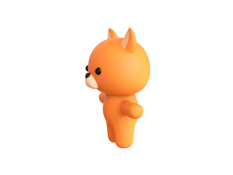 Chubby Fox Animated for Games Model 3D