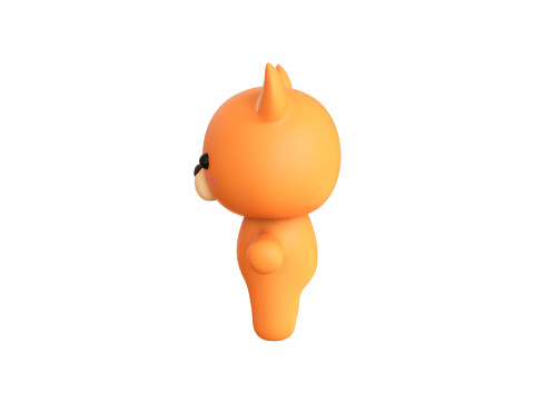 Chubby Fox Animated for Games Model 3D