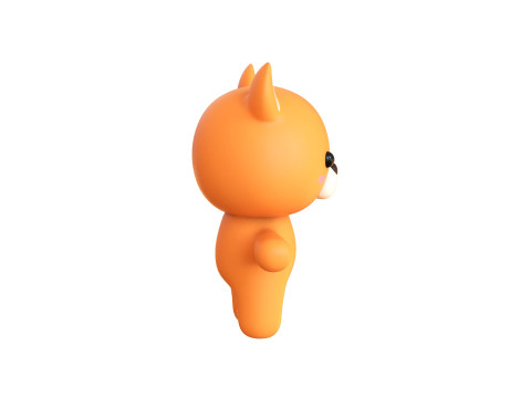 Chubby Fox Animated for Games Model 3D