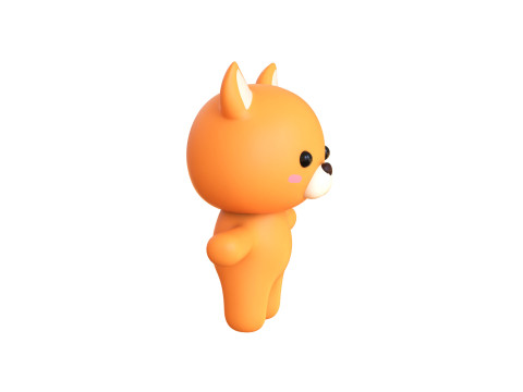 Chubby Fox Animated for Games Model 3D