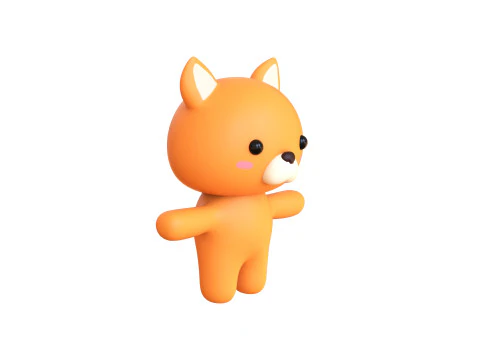 Chubby Fox Animated for Games 3D Model