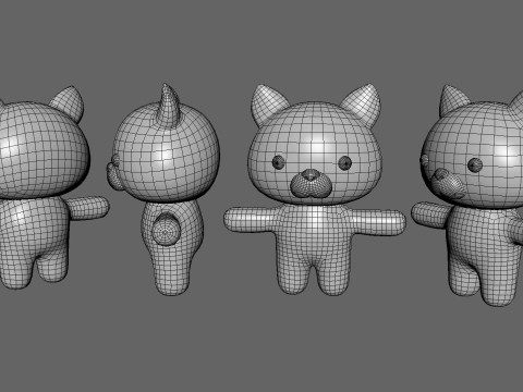 Chubby Fox Animated for Games Model 3D