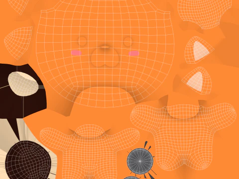 Chubby Fox Animated for Games 3D Model