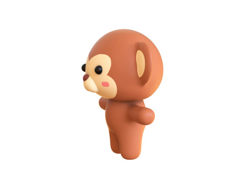Chubby Monkey Animated for Games Modello 3D