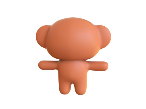 Chubby Monkey Animated for Games Modello 3D