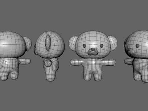 Chubby Monkey Animated for Games Modello 3D