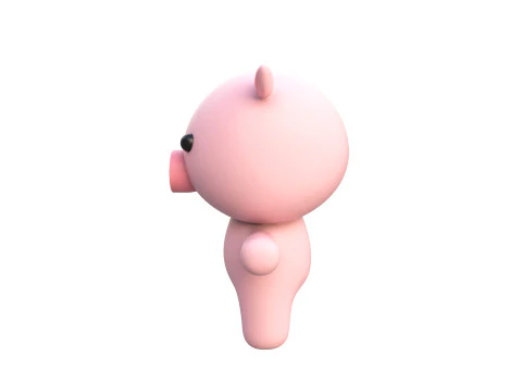Chubby Pig Animated for Games 3D Model