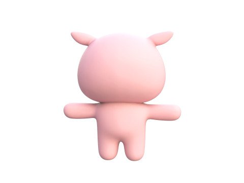 Chubby Pig Animated for Games 3D Модель