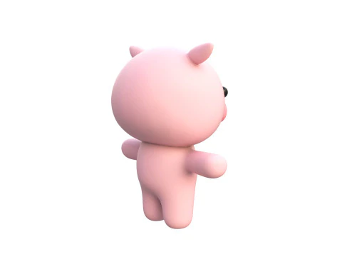 Chubby Pig Animated for Games 3D Model