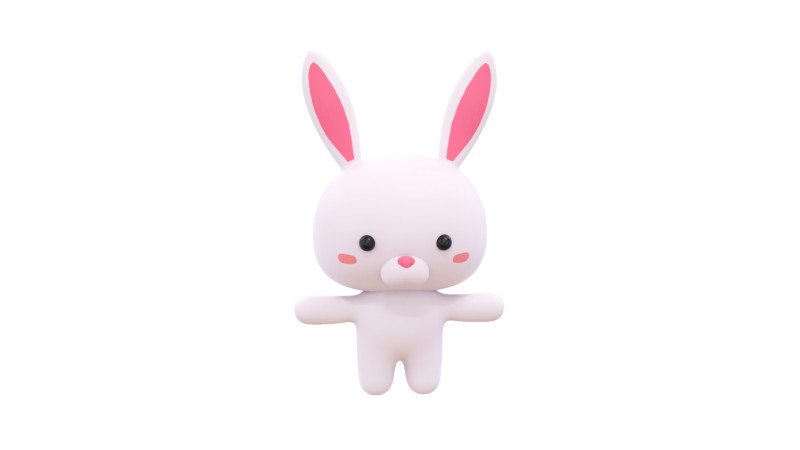 Chubby Rabbit Animated for Games 3D 모델 .c4d .max .obj .3ds .fbx .stl .blend 