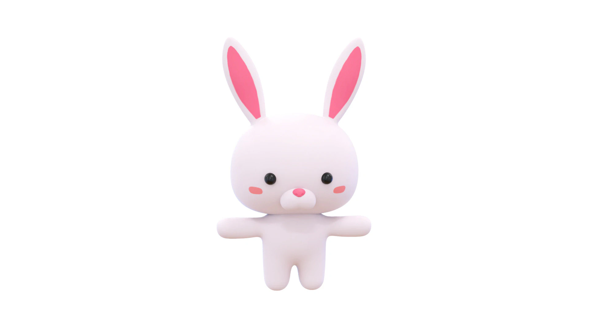 Chubby Rabbit Animated for Games 3D Model .c4d .max .obj .3ds .fbx .stl .blend 