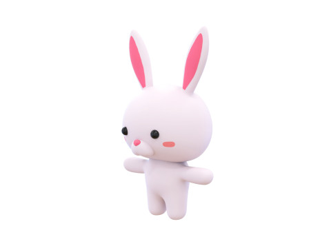 Chubby Rabbit Animated for Games 3D 모델