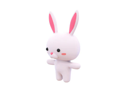 Chubby Rabbit Animated for Games 3D Model