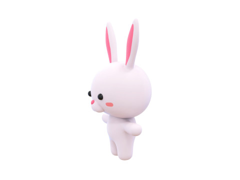 Chubby Rabbit Animated for Games 3D 모델