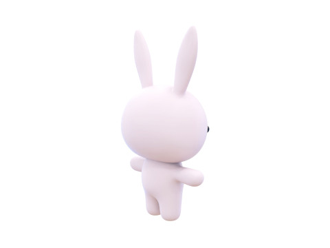 Chubby Rabbit Animated for Games 3D 모델