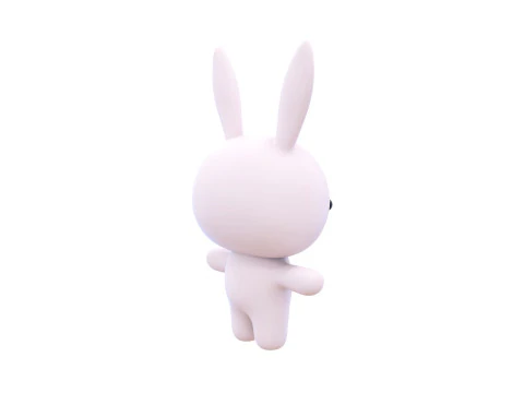 Chubby Rabbit Animated for Games 3D Model