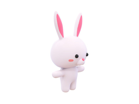 Chubby Rabbit Animated for Games 3D 모델