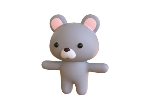 Chubby Rat Animated for Games 3D 모델