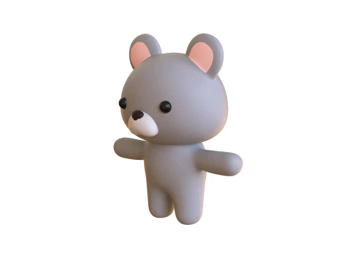 Chubby Rat Animated for Games 3D Model
