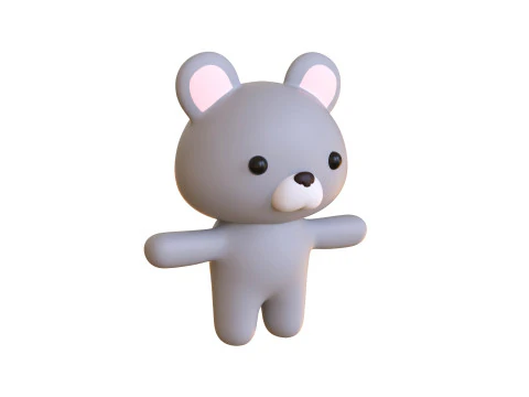 Chubby Rat Animated for Games 3D Model