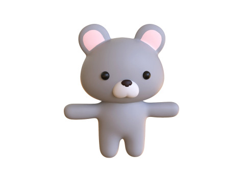 Chubby Rat Animated for Games 3D मॉडल