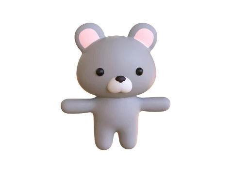 Chubby Rat Animated for Games 3D Model