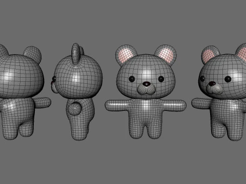 Chubby Rat Animated for Games 3D Model