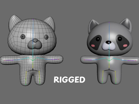 Chubby Ratel Animated for Games 3D 模型