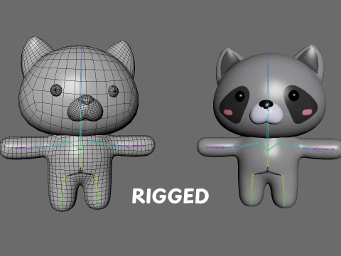 Chubby Ratel Animated for Games 3D Model