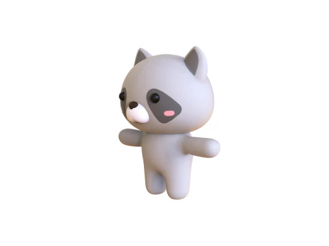 Chubby Ratel Animated for Games 3D Model