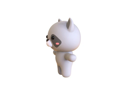 Chubby Ratel Animated for Games 3D Model