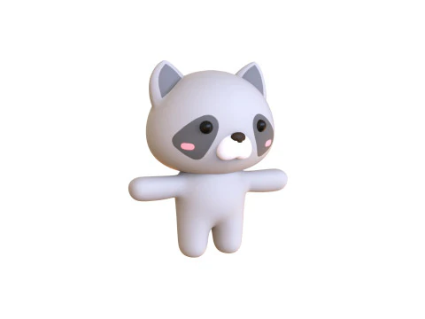 Chubby Ratel Animated for Games 3D Model