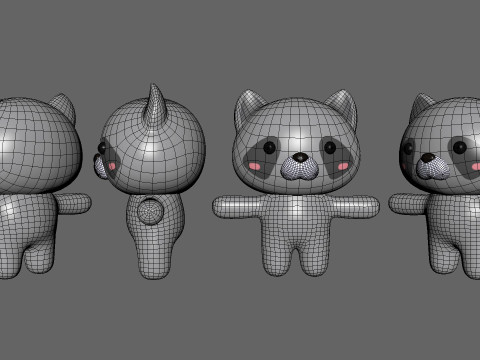 Chubby Ratel Animated for Games 3D 模型
