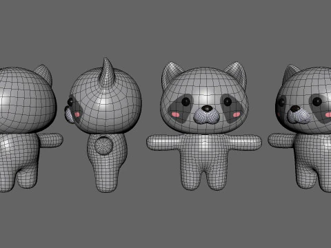 Chubby Ratel Animated for Games 3D Model