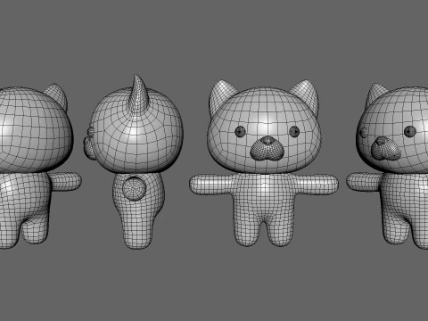 Chubby Ratel Animated for Games 3D Model