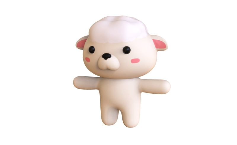 Chubby Sheep Animated for Games Model 3D .c4d .max .obj .3ds .fbx .stl .blend 