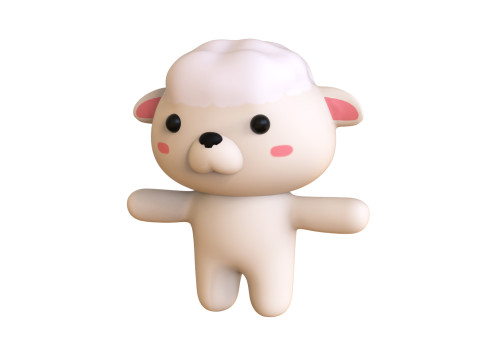 Chubby Sheep Animated for Games Model 3D