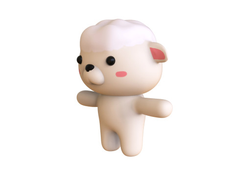 Chubby Sheep Animated for Games Model 3D