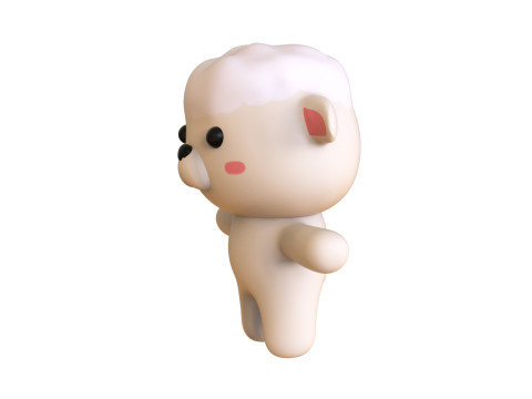 Chubby Sheep Animated for Games Model 3D