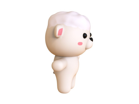Chubby Sheep Animated for Games Model 3D