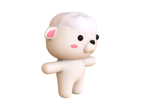 Chubby Sheep Animated for Games 3D Model