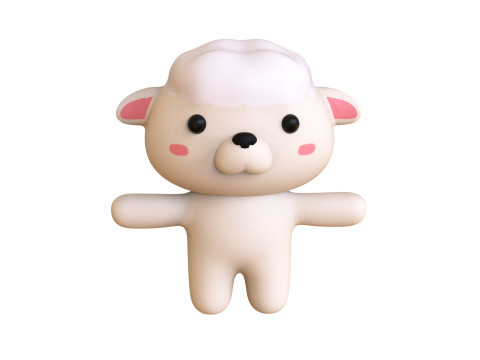 Chubby Sheep Animated for Games Model 3D